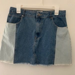 Cotton On Denim Two-toned Mini Skirt